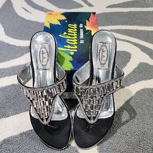 Black and Silver Women's Sandals